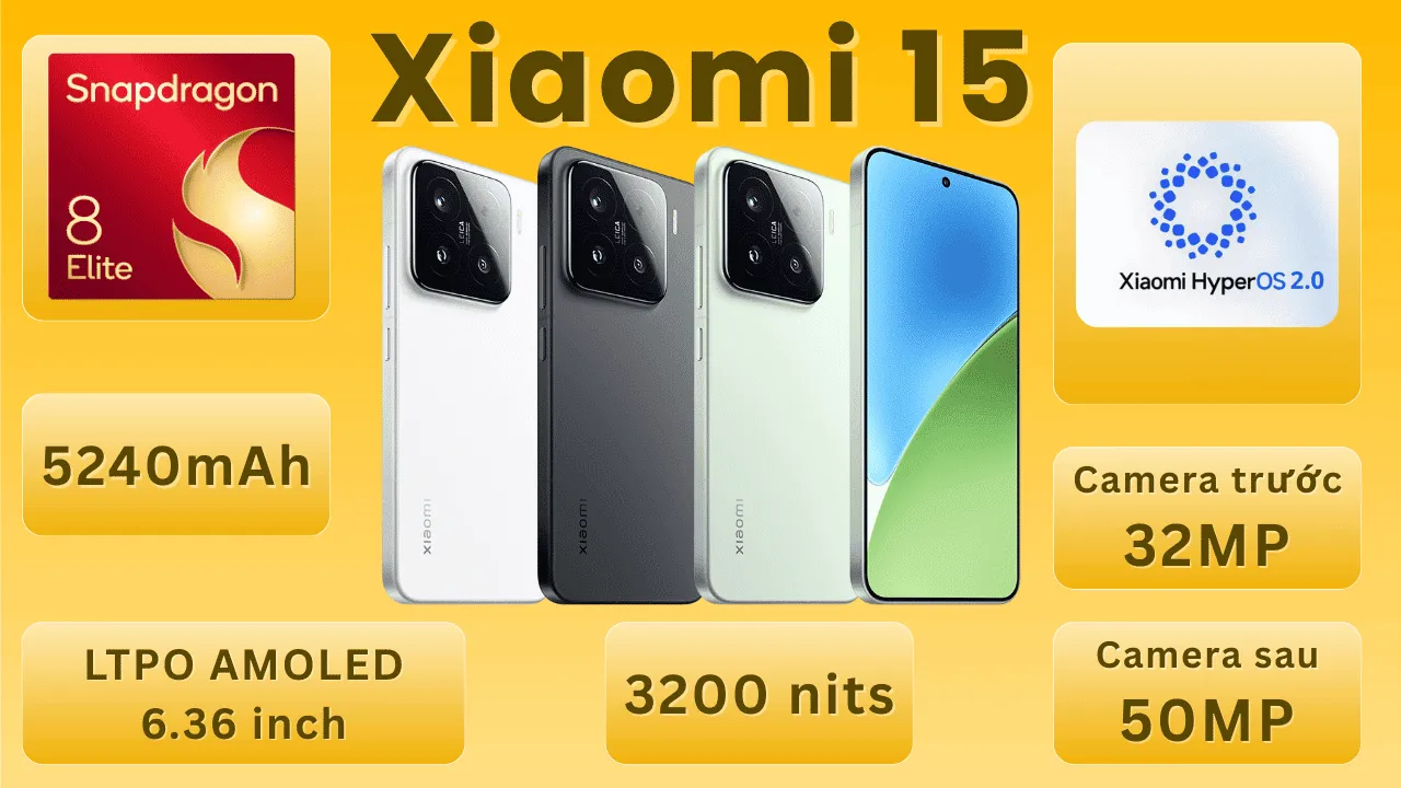 Điện thoại Xiaomi 15 chính hãng giá rẻ
