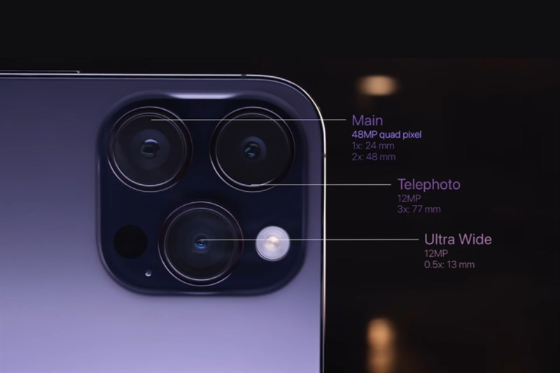 Hệ thống camera Pro 48MP với LiDAR trên iPhone 14 Pro và 14 Pro Max