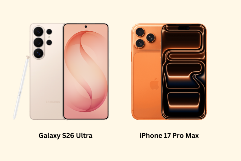 So sánh Galaxy S26 Ultra và iPhone 17 Pro Max - thiết kế