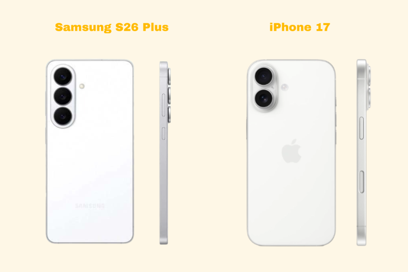 Thiết kế Samsung Galaxy S26 Plus và iPhone 17 với khung nhôm bền nhẹ