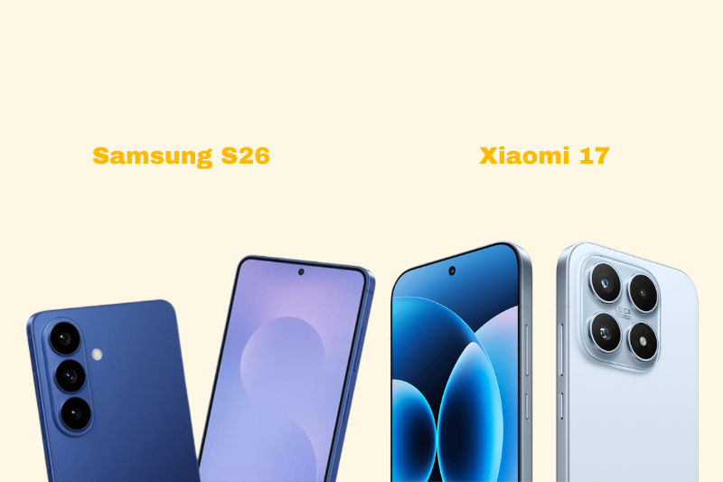 So sánh thiết kế Samsung Galaxy S26 và Xiaomi 17 về độ mỏng và vật liệu