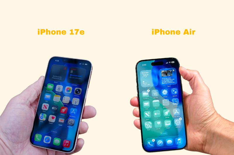 So sánh màn hình iPhone 17e 60Hz và iPhone Air ProMotion 120Hz sáng 3000 nit