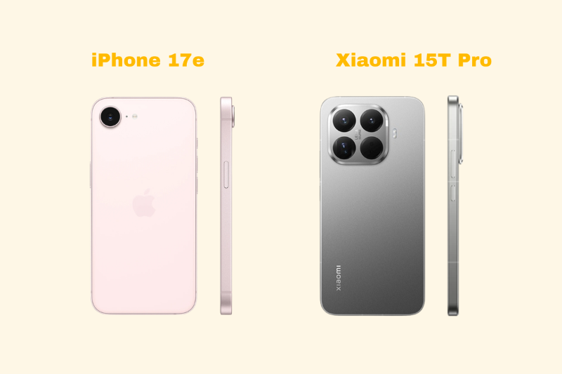 iPhone 17e nhỏ gọn nhôm kính cạnh Xiaomi 15T Pro hầm hố, camera lớn