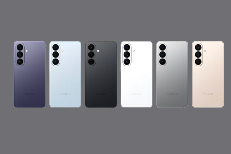 Các tùy chọn màu sắc Samsung Galaxy S26 gồm Đen Classic, Trắng, Tím, Xanh, Bạc, Vàng Hồng