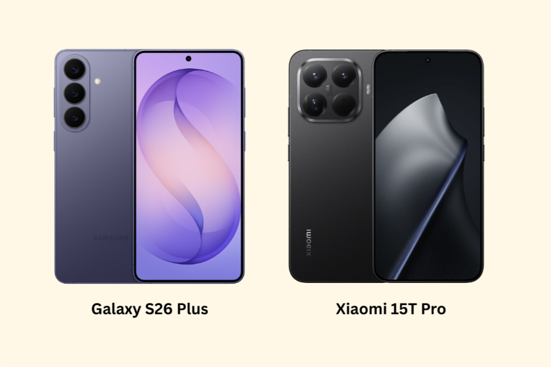 So sánh Galaxy S26 Plus và Xiaomi 15T Pro - Thiết kế