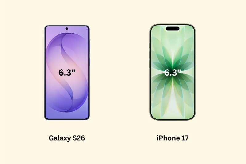 So sánh Galaxy S26 và iPhone 17 - Màn hình