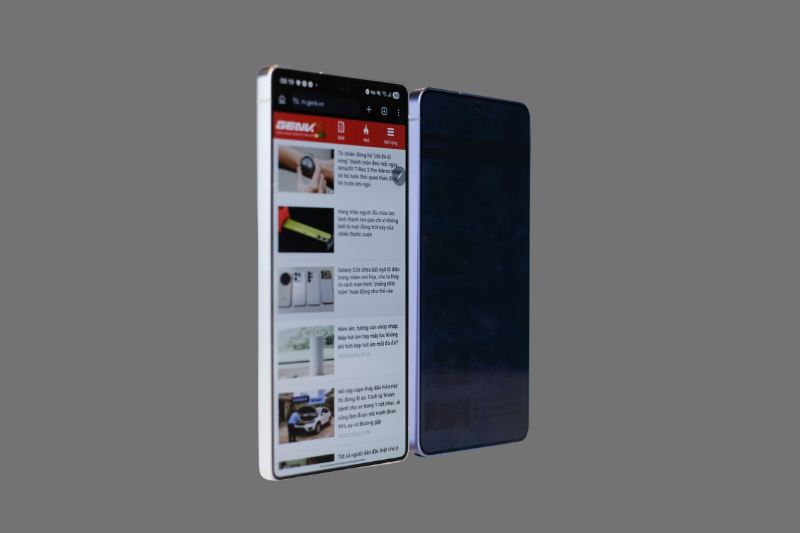 Màn hình Galaxy S26 Ultra hiển thị rõ nét khi bật chế độ chống nhìn trộm