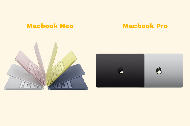 So sánh giá MacBook Neo và MacBook Pro theo từng phiên bản