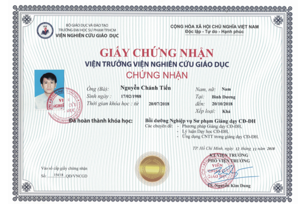 các chương trình đào tạo chứng chỉ nghiệp vụ sư phạm phù hợp theo cấp học