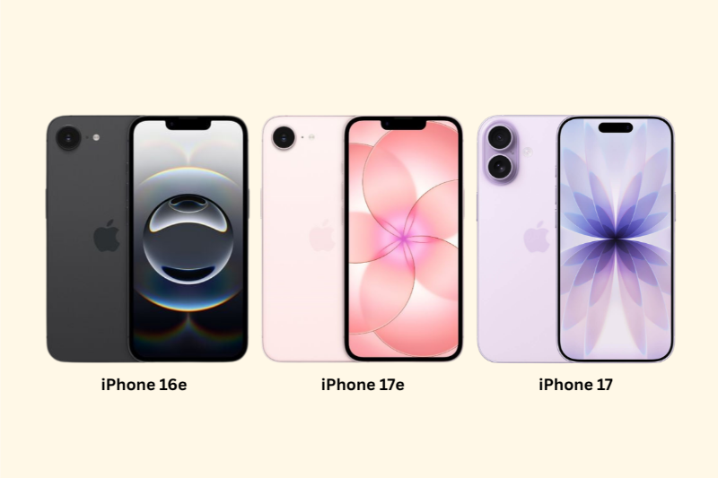 So sánh iPhone 17e, iPhone 16e và iPhone 17 thường