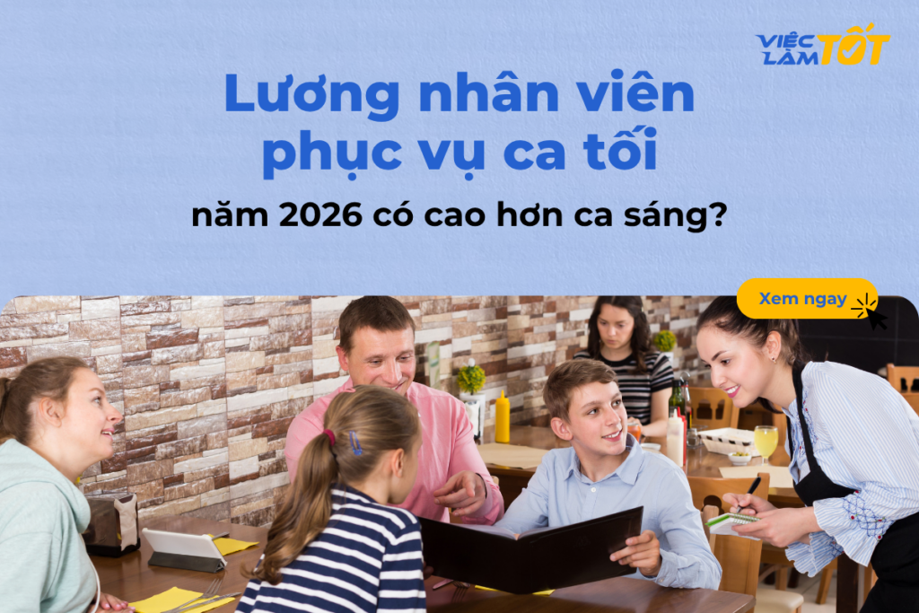 Nhân viên phục vụ ca tối đang rạng rỡ đón tiếp khách hàng trong không gian nhà hàng lung linh