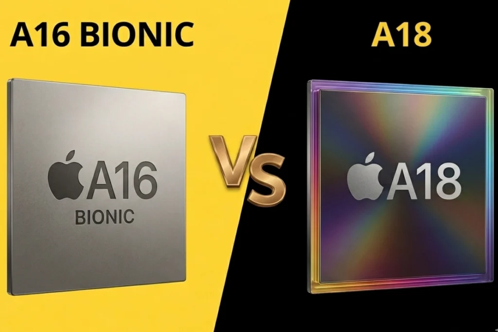 chip A18 trên iPhone 16 mang lại hiệu năng xử lý mượt mà hơn đáng kể so với chip A16 Bionic