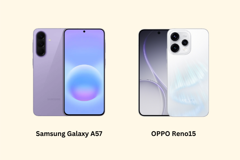 So sánh Samsung Galaxy A57 và OPPO Reno15 -Thiết kế