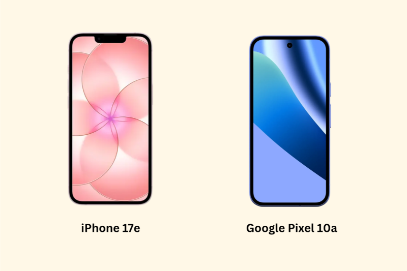So sánh iPhone 17e và Google Pixel 10a - Màn hình
