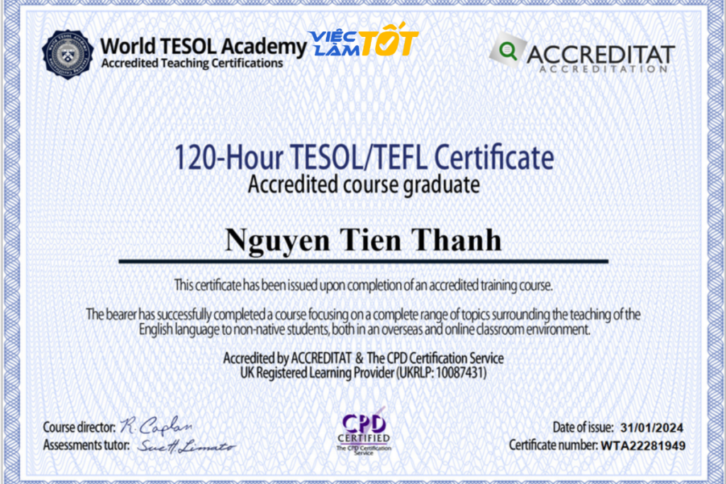 Giáo viên áp dụng phương pháp Tesol sinh động