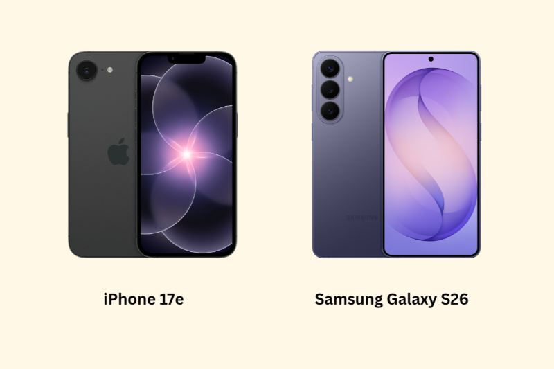 So sánh iPhone 17e và Samsung Galaxy S26 - Thiết kế