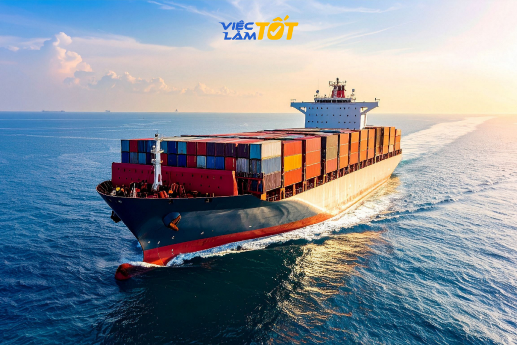 Hoạt động vận chuyển hàng hóa nhộn nhịp tại cảng biển