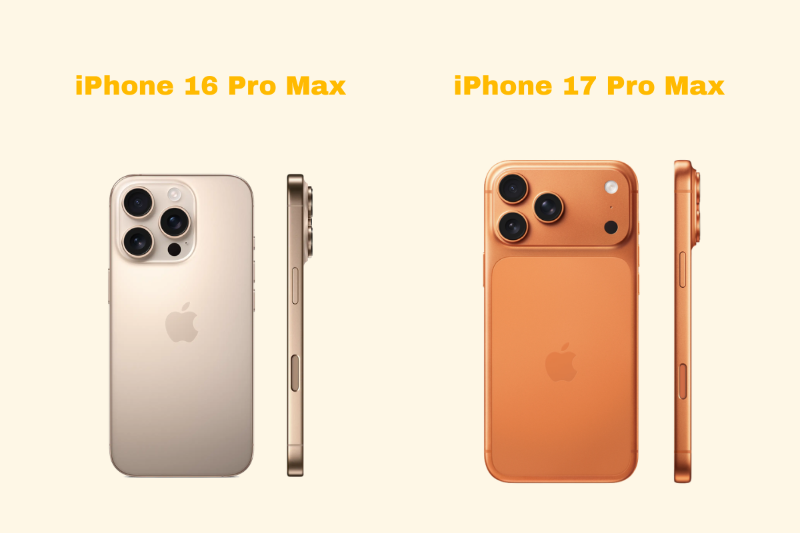 iPhone 16 Pro Max và 17 Pro Max khung Titan, khác biệt trọng lượng