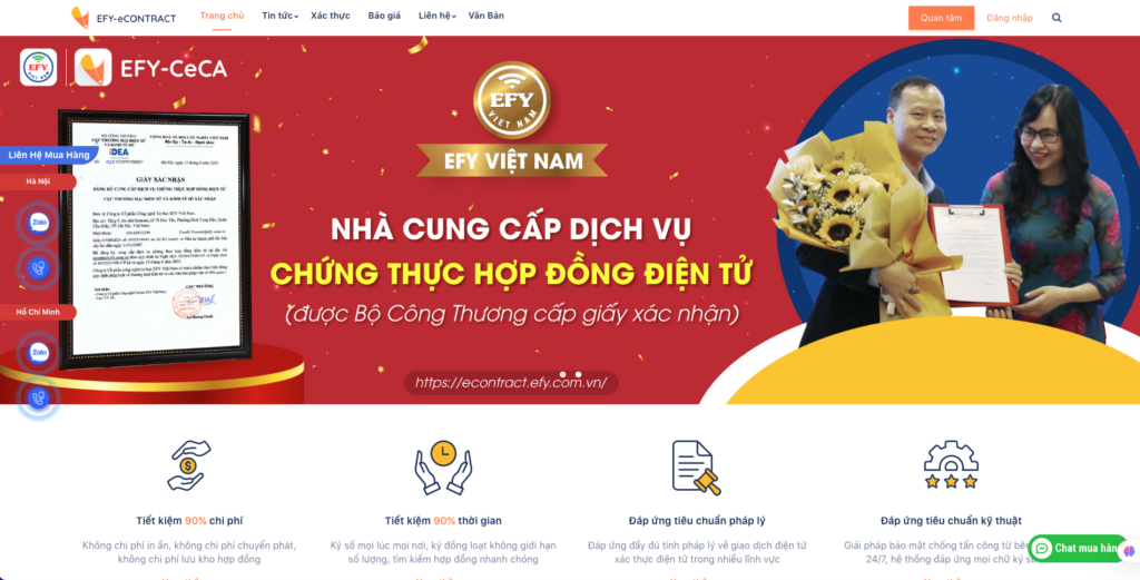 Giao diện phần mềm eContract hiện đại