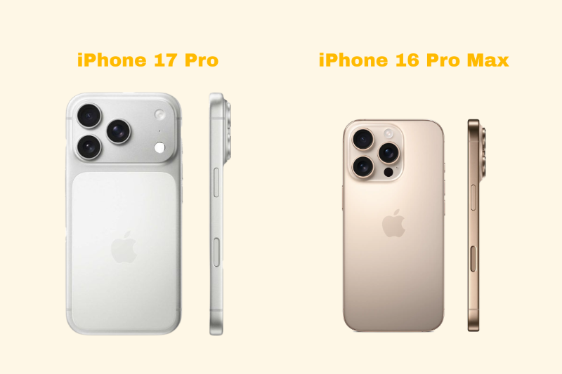So sánh iPhone 17 Pro nhẹ gọn và iPhone 16 Pro Max Titan bền