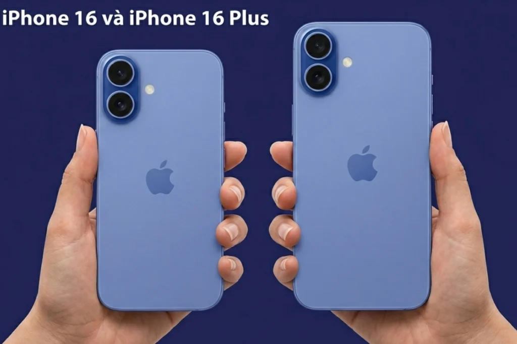 Cầm trên tay so sánh hai phiên bản Iphone 16 và Iphone 16 Plus chi tiết