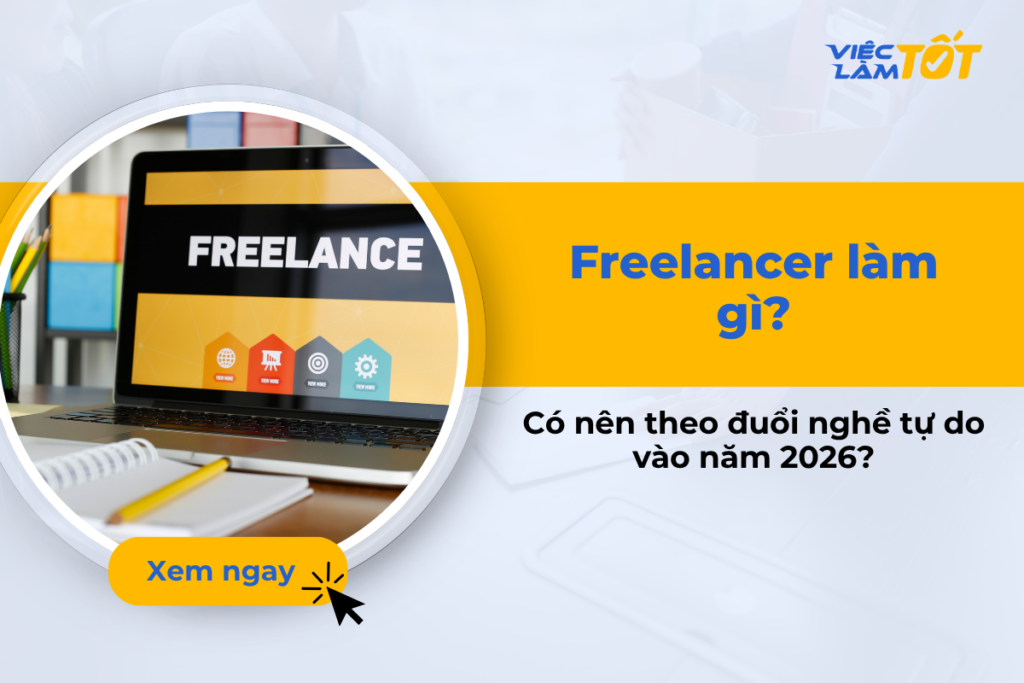 Freelancer làm gì? Có nên theo đuổi nghề tự do vào năm 2026? Thumbnail về xu hướng nghề nghiệp tự do