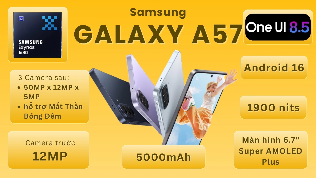 Samsung Galaxy A57 thông số nổi bật