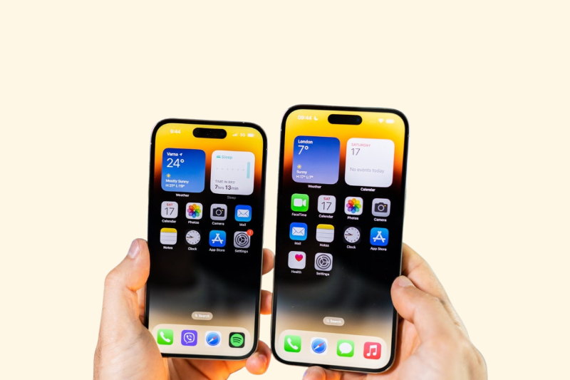 So sánh màn hình iPhone 16 Pro 6.3 inch và Pro Max 6.9 inch