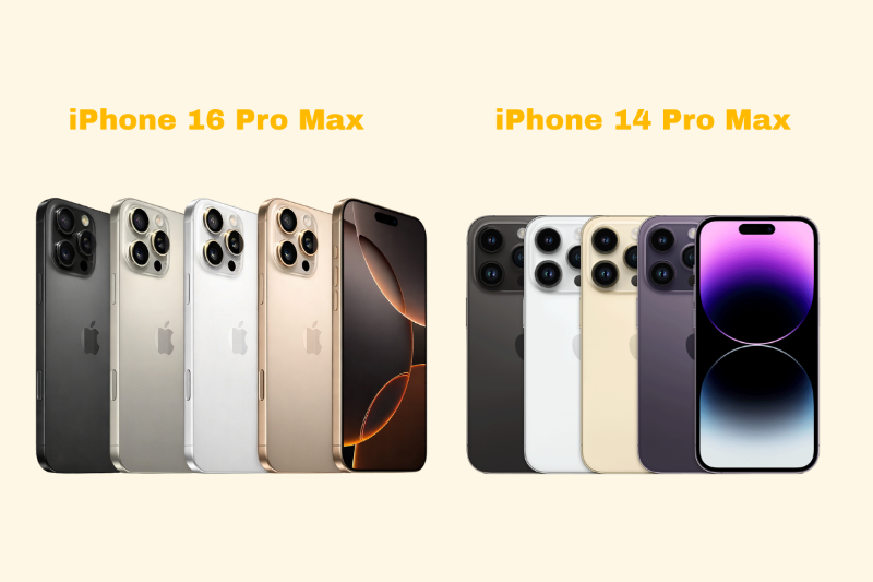 Bảng giá iPhone 16 Pro Max và 14 Pro Max theo dung lượng