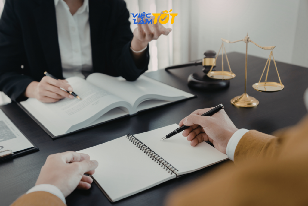 Chuyên viên pháp chế đang tư vấn hợp đồng cho khách hàng