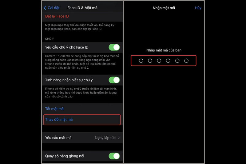 Cài Face ID và mật mã trên iPhone 16 Pro Max bảo mật an toàn