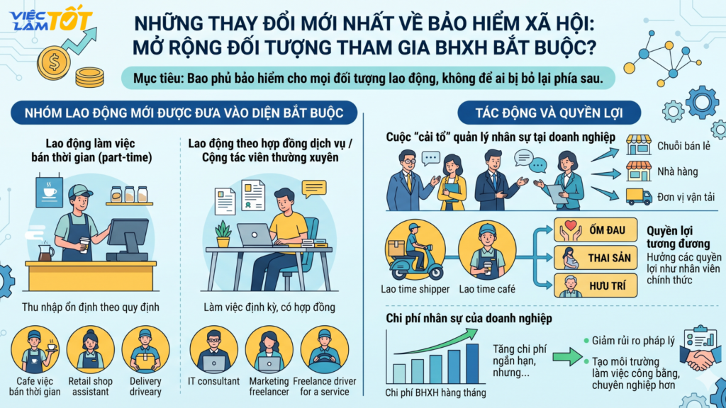 Nhân viên bán hàng part-time được tư vấn quyền lợi bảo hiểm