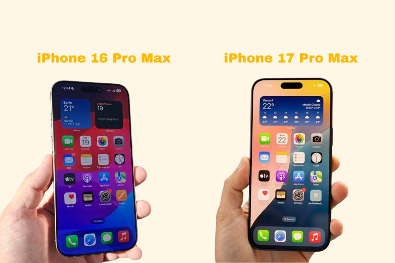 So sánh màn hình iPhone 17 Pro Max và 16 Pro Max, độ sáng 3000 vs 2000 nits