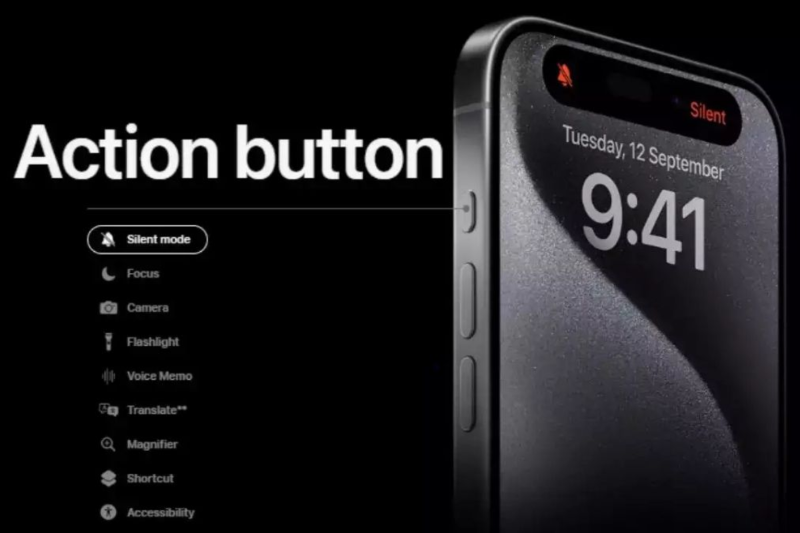 Nút Action Button tùy chỉnh mở nhanh đèn pin, ghi âm, camera