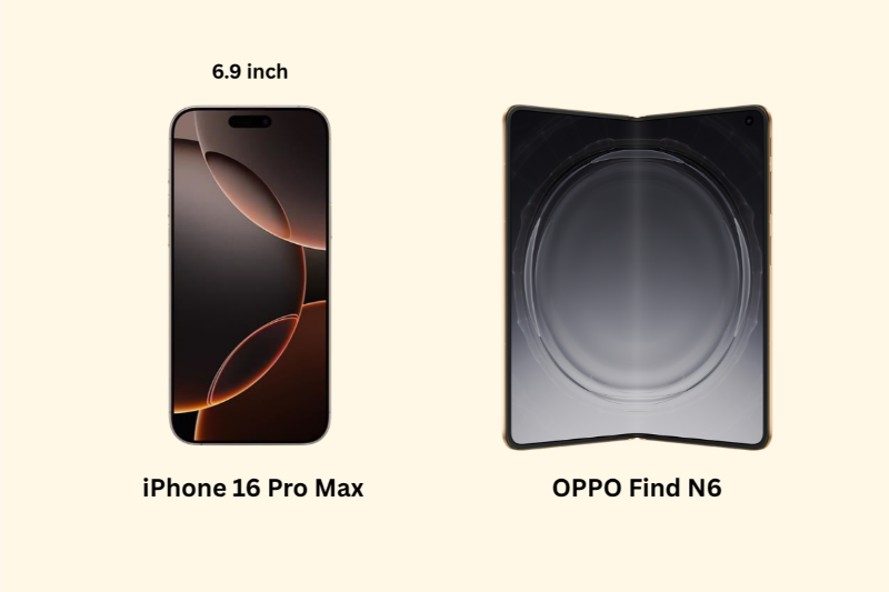 So sánh OPPO Find N6 và iPhone 16 Pro Max - Màn hình