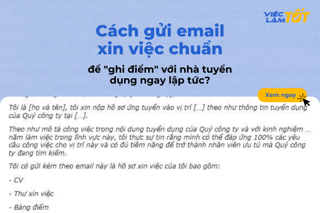 Cách gửi email xin việc chuẩn để “ghi điểm” với nhà tuyển dụng ngay lập tức? Thumbnail về kỹ năng gửi email ứng tuyển chuyên nghiệp