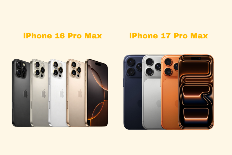 So sánh giá iPhone 16 Pro Max và 17 Pro Max theo từng dung lượng
