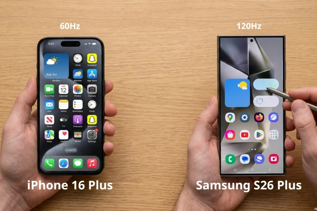 Màn hình Samsung S26 Plus vượt trội với tần số quét 120hz