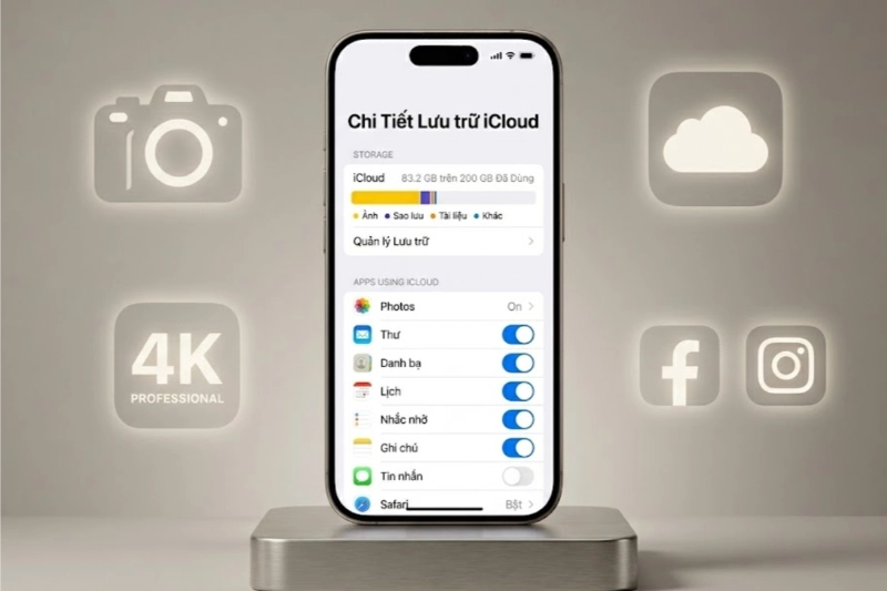 Các yếu tố cần cân nhắc khi chọn dung lượng iPhone 16 Pro như quay phim 4K, cài đặt ứng dụng và nhu cầu lưu trữ lâu dài.