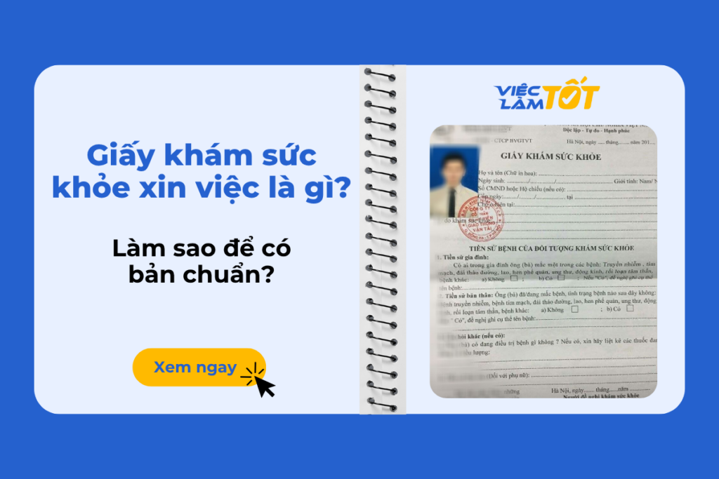 Giấy khám sức khỏe xin việc là gì? Làm sao để có bản chuẩn? Thumbnail giấy khám sức khỏe xin việc đặt cạnh hồ sơ ứng tuyển chuyên nghiệp