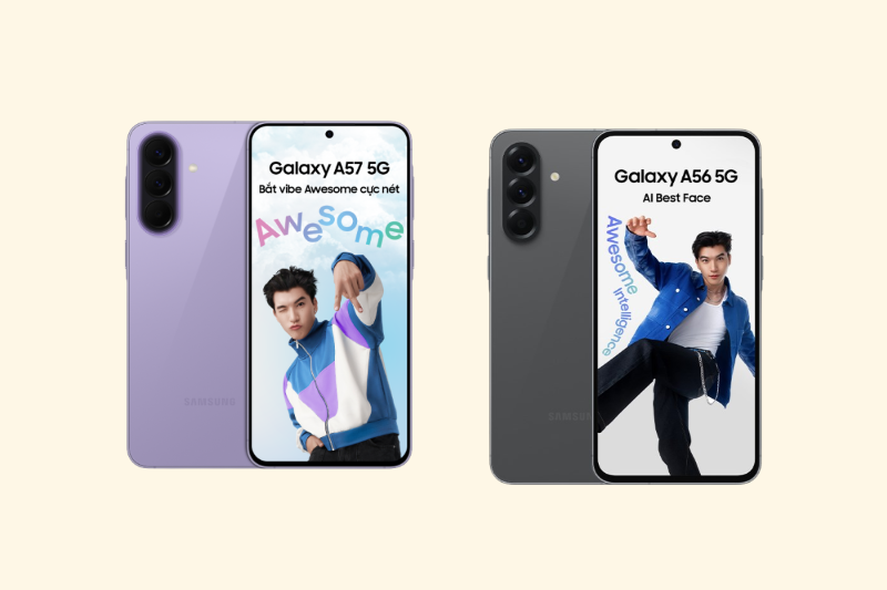 So sánh Samsung Galaxy A57 và A56 về thiết kế, màn hình và hiệu năng