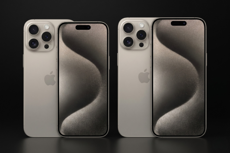so sánh tỷ lệ màn hình ở Iphone 16 Pro và Iphone 15 Pro
