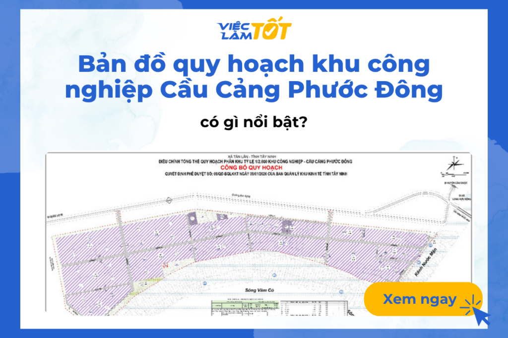 Phối cảnh tổng thể khu công nghiệp Cầu Cảng Phước Đông từ trên cao với hệ thống cảng biển sầm uất