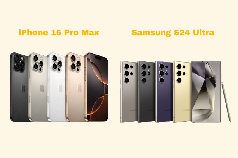 Bảng giá iPhone 16 Pro Max và Samsung S24 Ultra theo dung lượng