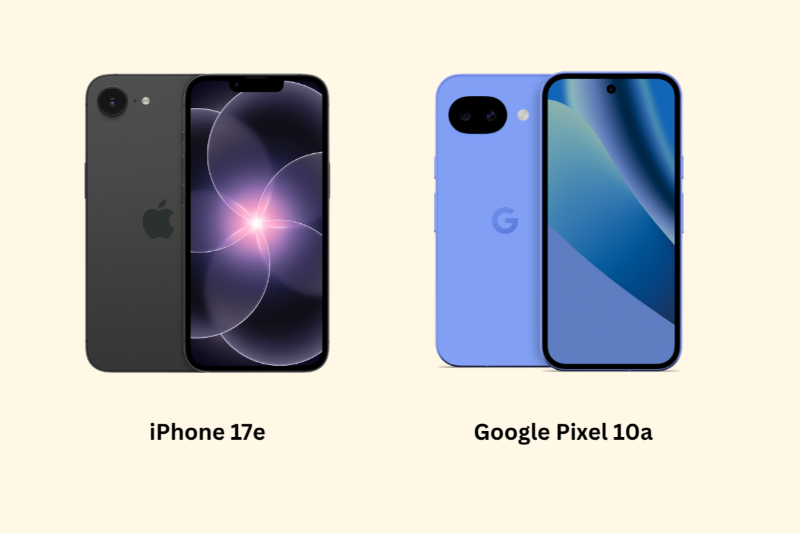 So sánh iPhone 17e và Google Pixel 10a - Thiết kế