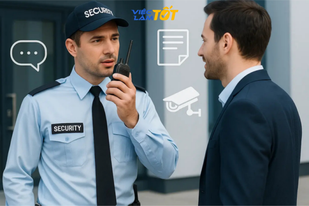 Kỹ năng giao tiếp và thái độ thân thiện là yếu tố quyết định hình ảnh của một nhân viên an ninh chuyên nghiệp