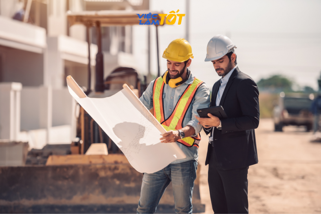 Kỹ sư QS làm việc căng thẳng tại văn phòng công trường