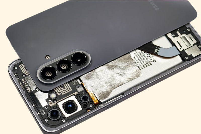 Thay pin Galaxy A57 dễ dàng với dải kéo pin an toàn, thao tác nhanh