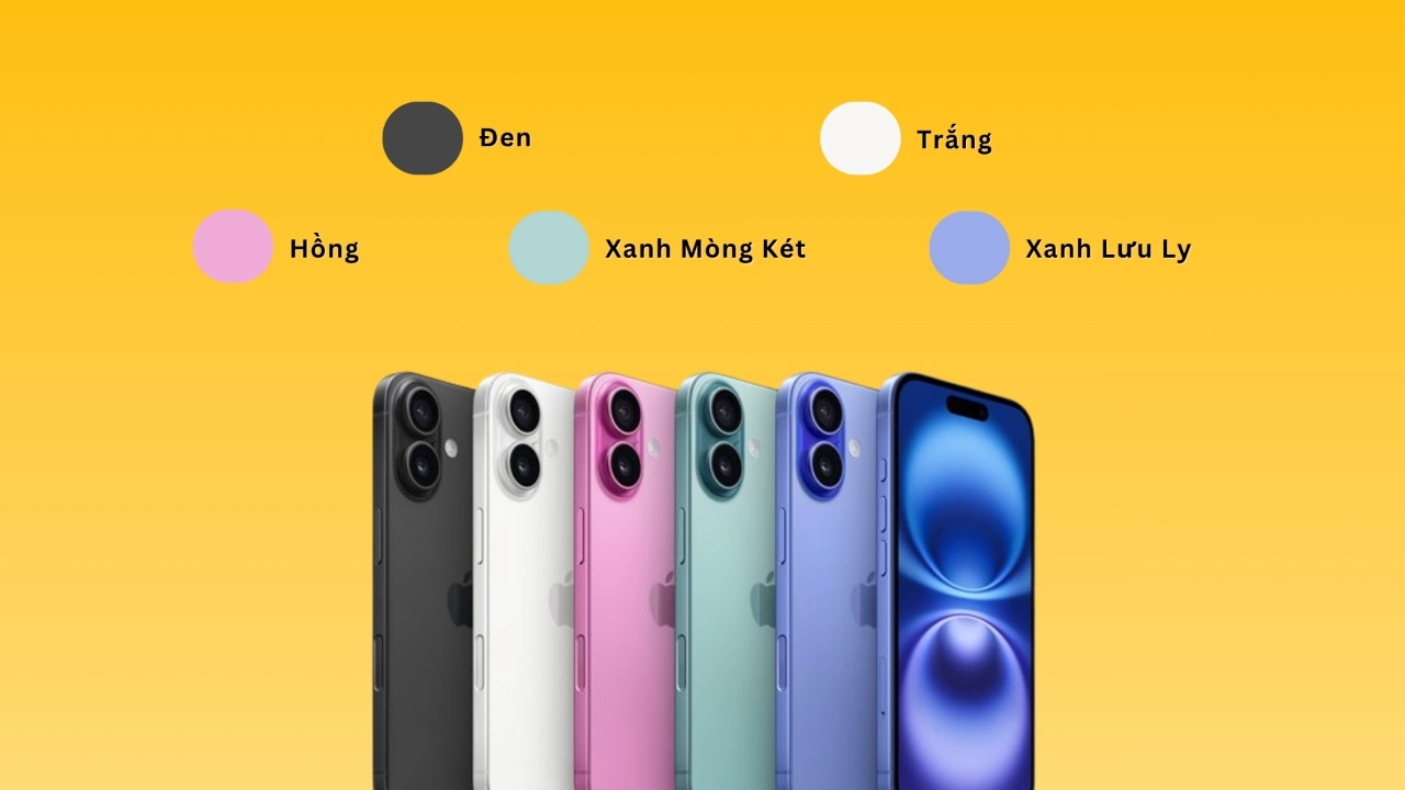 Màu sắc iPhone 16 Plus