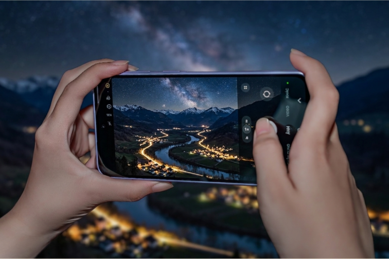 Ảnh Nightography Galaxy A57 chụp đêm sáng rõ, giảm nhiễu, chi tiết cao